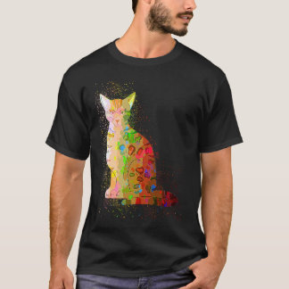 T-shirt Chat Bengal Mignon Éclaboussure De Peinture Coloré