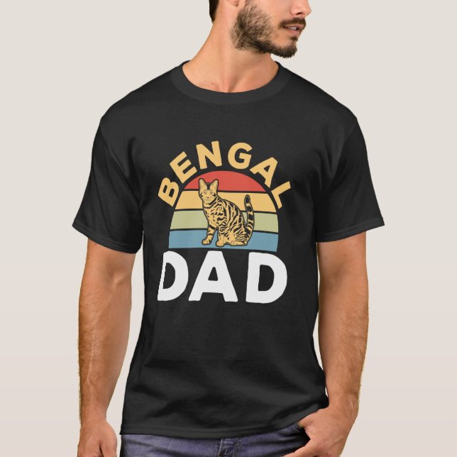 T-shirt Chat Bengal Papa Bengal (Devant)
