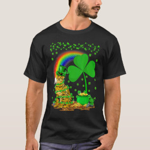T-shirt Chat Bengal Shamrock Arc-en-ciel Chat Bengal Saint