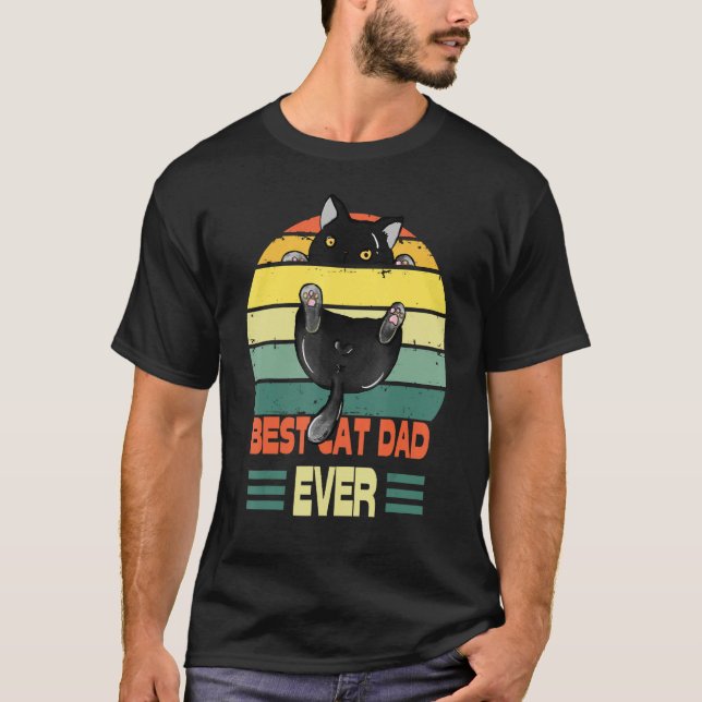 T-shirt Chat Best Chat Papa Jamais Chat Noir (Devant)