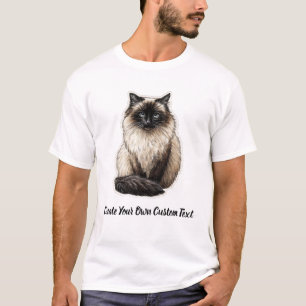 T-shirt Chat Birman Créez votre propre texte personnalisé