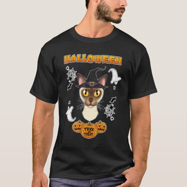 T-shirt Chat birman Joyeux Halloween (Devant)