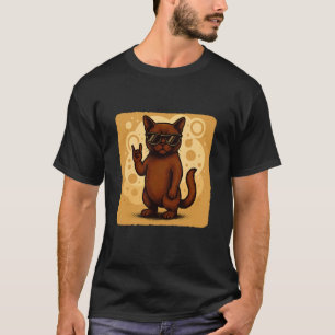 T-shirt Chat Birman Lunettes de soleil Rock Musique Drôle 