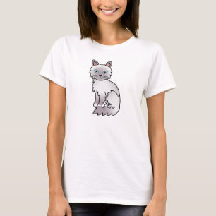 T-shirt Chat Birman / Ragdoll au point lavande