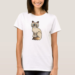 T-shirt Chat Birman / Ragdoll au point tortie