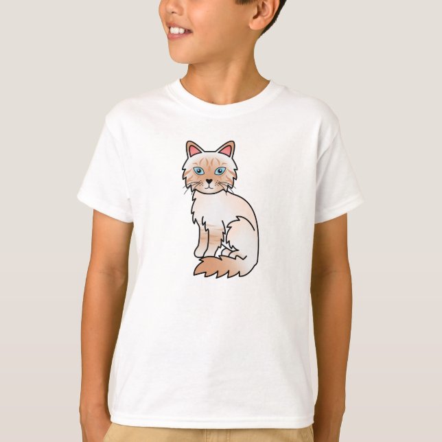 T-shirt Chat Birman / Ragdoll Tabby Rouge (Devant)