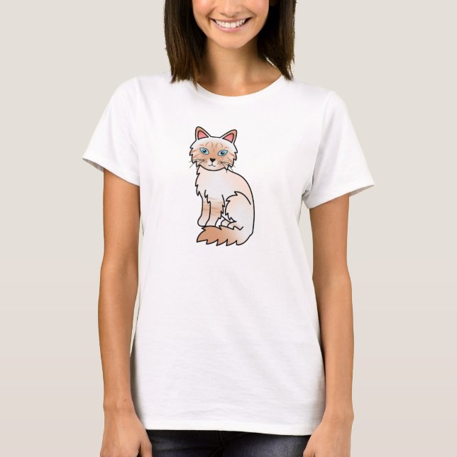 T-shirt Chat Birman / Ragdoll Tabby Rouge (Devant)