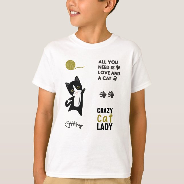 T-shirt Chat Blanc Chats Pink Sayers Sticker Pack Paws (Devant)