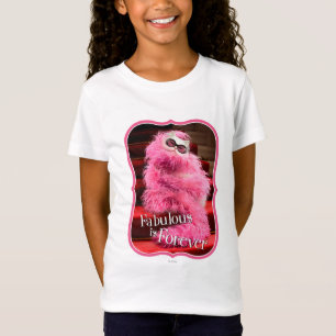 T-Shirt Chat blanc de diva enveloppé dans le boa rose sur