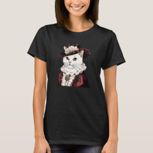 T-shirt Chat Blanc Gentilhomme Anglais Drôle Victorien