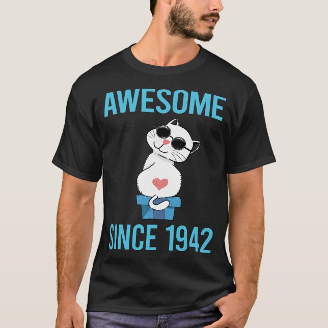 T-shirt Chat Blanc - Incroyable depuis 1942 (Devant)