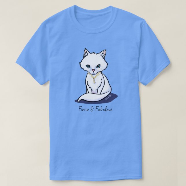 T-shirt Chat Blanc Mignon (Design devant)
