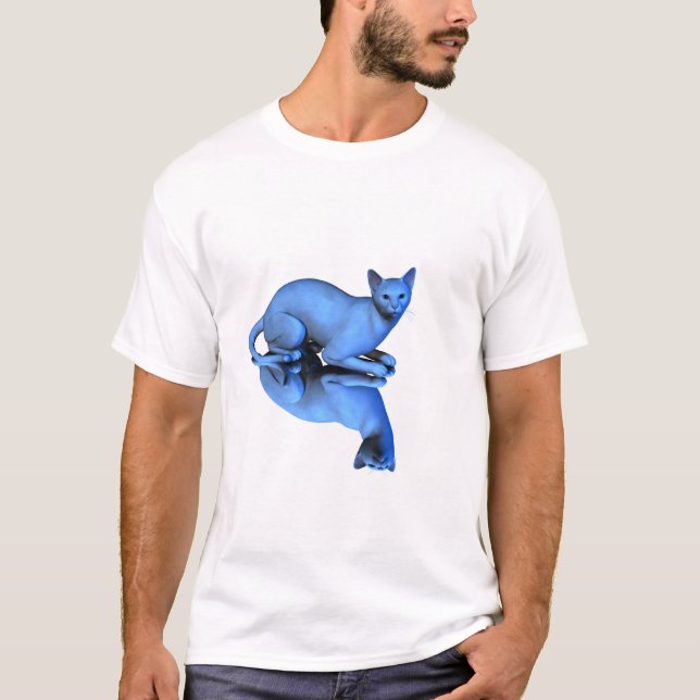 T-shirt Chat bleu (Devant)