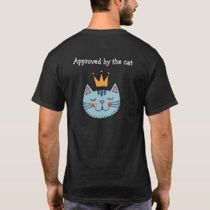 T-shirt Chat bleu fantaisiste avec une couronne jaune drôl