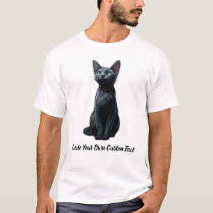 T-shirt Chat Bleu Russe Créez votre propre texte personnal