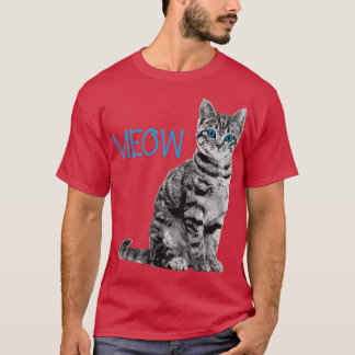 T-shirt Chat Blue Eyed Grey Meow aime Chats