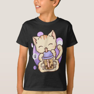 T-shirt Chat Boba Tea Bubble Tea Anime Kawaii Neko pour fi