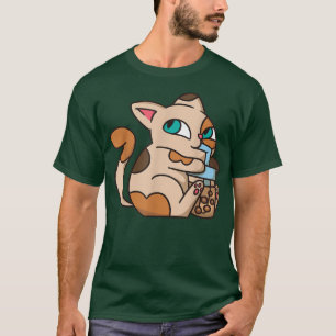 T-shirt Chat Boba Tea Bubble Tea Anime Kawaii Neko pour fi