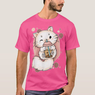 T-shirt Chat Boba Tea Buble Tea Anime Kawaii Japonais Neko