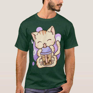T-shirt Chat Boba Tea Buble Tea Anime Kawaii Neko