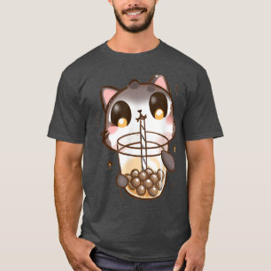 T-shirt Chat Boba Tea Buble Tea Anime Kawaii Neko