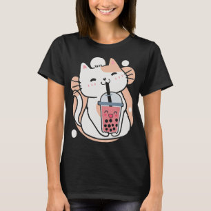 T-shirt Chat Boba Tea Buble Tea Anime Kawaii Neko Milktea