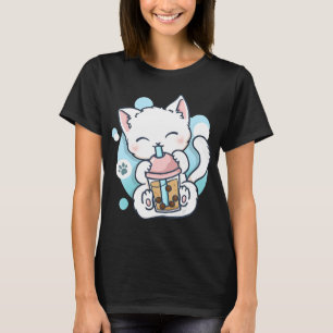 T-shirt Chat Boba Tea Buble Tea Kawaii Anime Japonais Neko