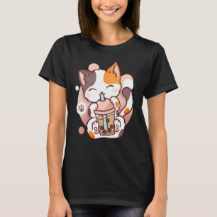 T-shirt Chat Boba Tea Buble Tea Neko