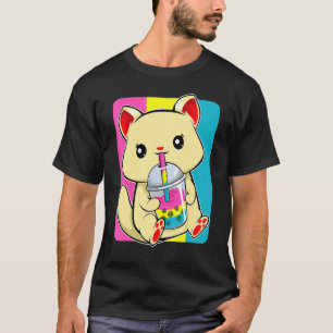 T-shirt Chat Boire Boba Lgbt Q Kitten Pansexual Pride Fl