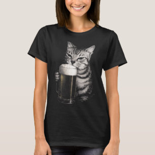 T-shirt Chat boit de la bière mème drôle hommes femmes ass