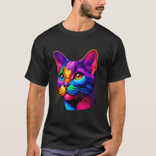 T-shirt Chat Bombay Pop Art Coloré