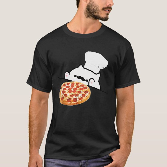 T-shirt Chat Bongo Pizza Chef Memes Dank (Devant)