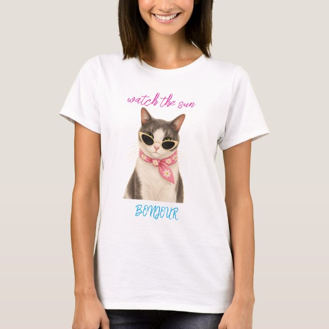 T-shirt Chat Bonjour Soleil (Devant)