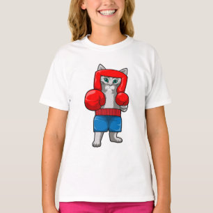 T-shirt Chat Boxe avec gants de boxe