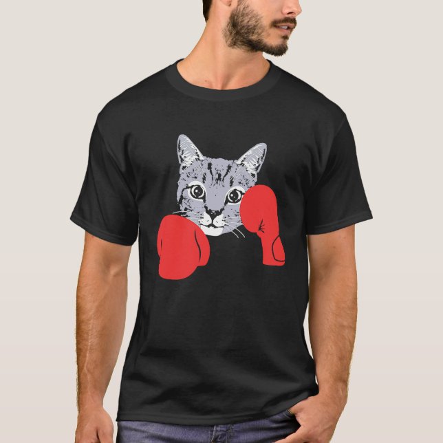 T-shirt Chat Boxeur  Animal Chat Chaton  Boxe (Devant)