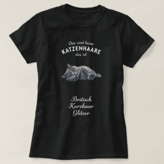 T-shirt Chat britannique à poil court allemand Glitzer Cit