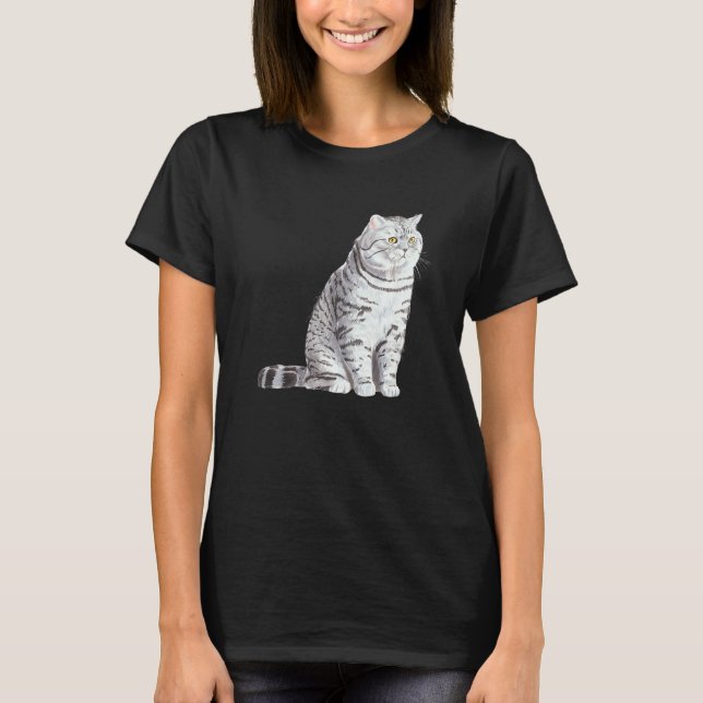 T-shirt Chat British Shorthair assis (Devant)