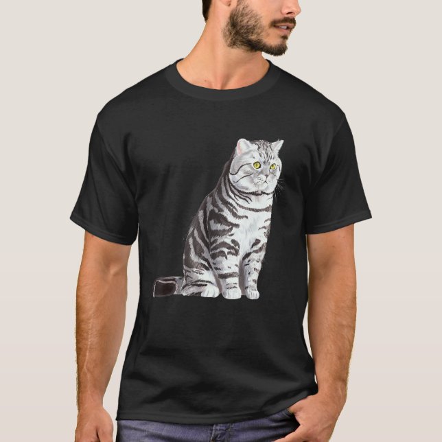T-shirt Chat British Shorthair assis (Devant)