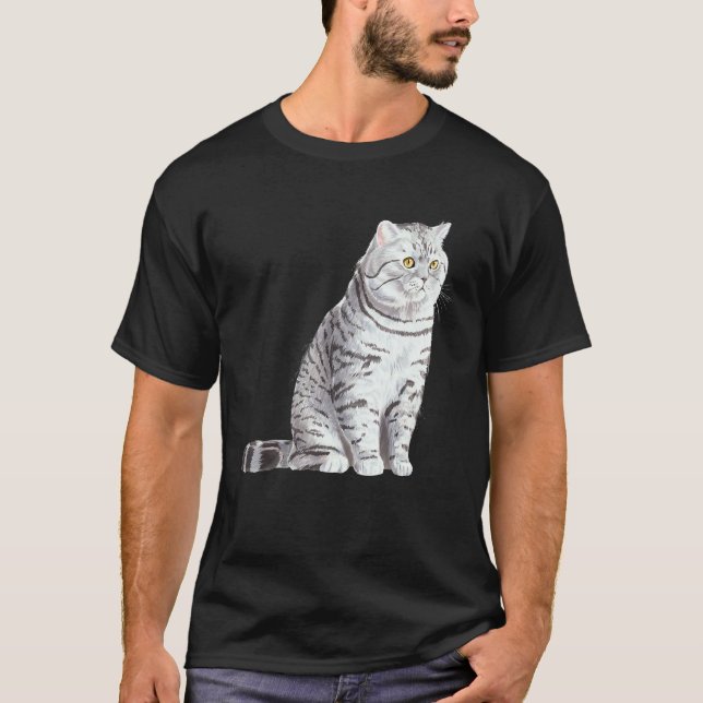 T-shirt Chat British Shorthair assis (Devant)