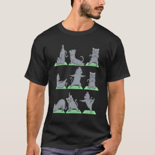 T-shirt Chat British Shorthair Pose de Yoga Zen Kitty Work