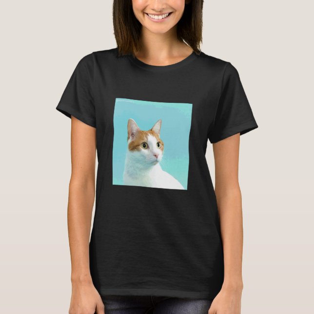 T-shirt chat brun blanc_001 (Devant)