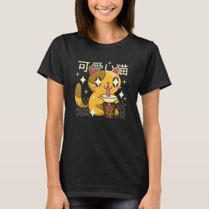 T-shirt Chat Bubble Tea Buvant du Thé Boba