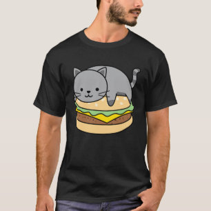 T-shirt Chat Burger Propriétaire de Chat Nourriture Rapide