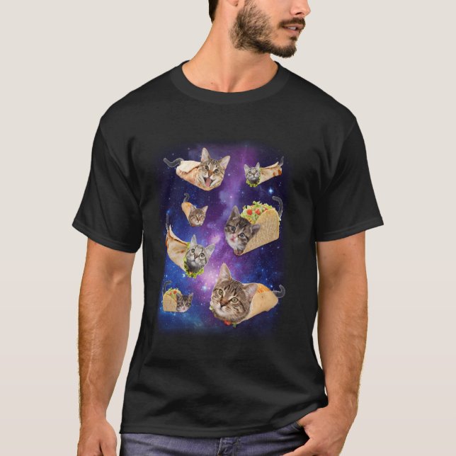 T-shirt Chat Burrito et Chat Taco Galaxie Spatiale Mème Ta (Devant)