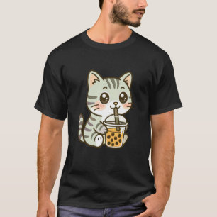 T-shirt Chat buvant du thé aux perles - Kit pour amateur d
