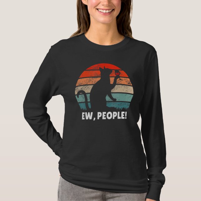 T-shirt Chat Buvant du Vin Ew Personnes (Devant)