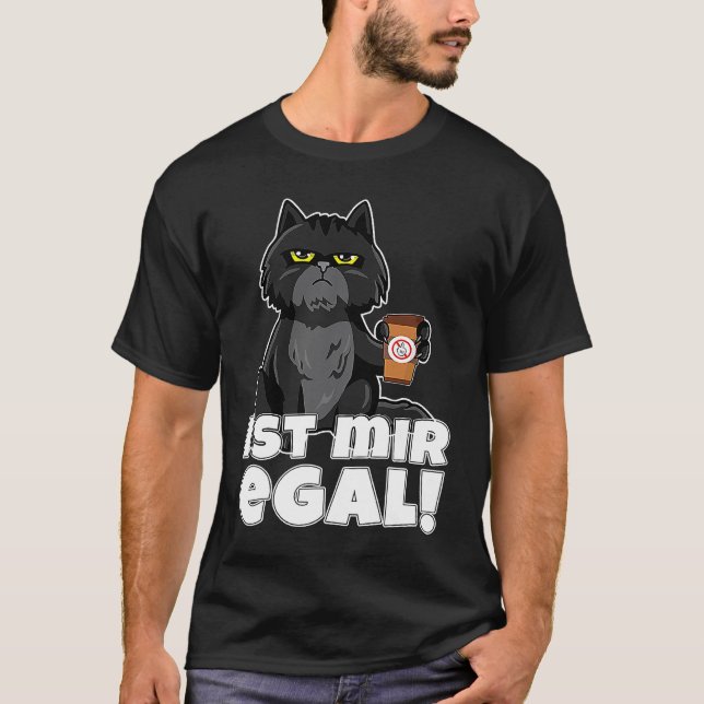 T-shirt Chat Café Déclaration Dire Ça m'est égal Drôle [G (Devant)
