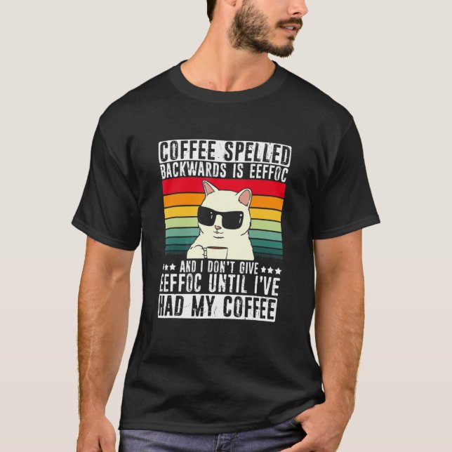 T-shirt Chat Café disant Eeffoc Frahling (Devant)