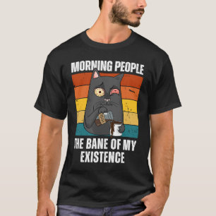 T-shirt Chat Café du matin 'Fléau des gens du matin
