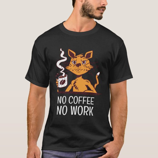 T-shirt Chat Café Grain de Café Hommes Femmes (Devant)